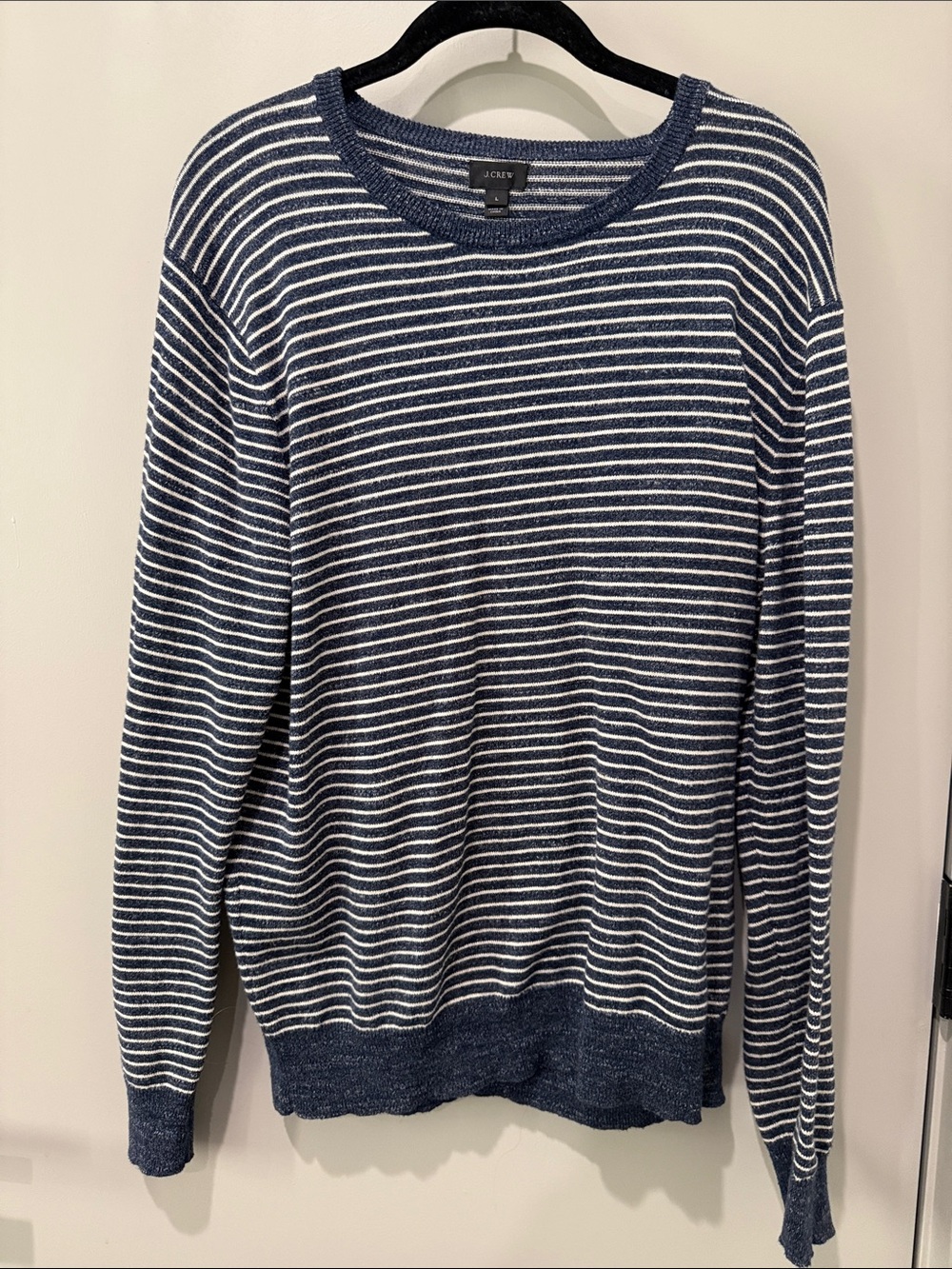 J. Crew 100% Cotton Striped Crewneck Sweater